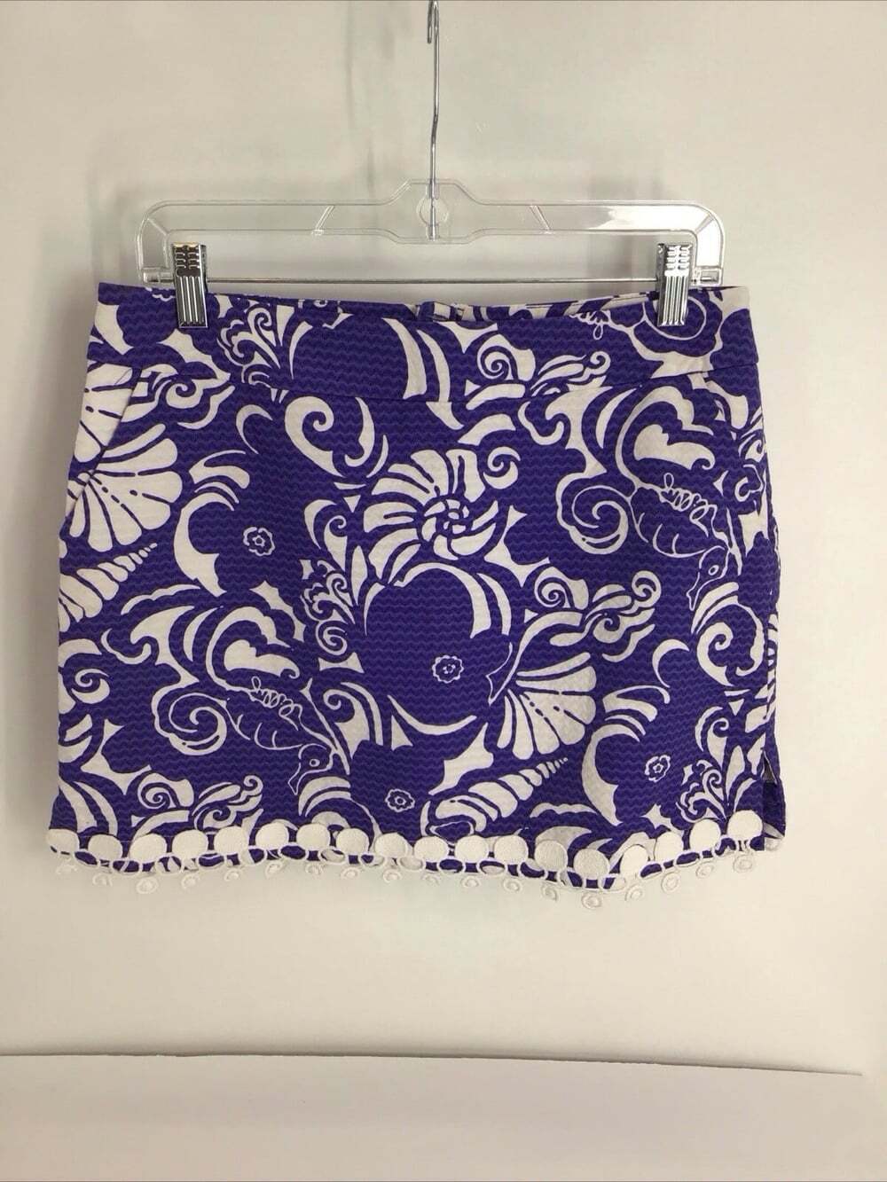 Lilly Pulitzer Marigold Skirt/Skort Seashells Resortwear Beach Vaca Blue Size 6